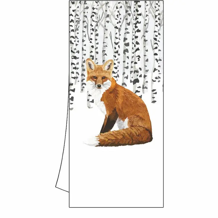 Day Seven Deal #4 -Holiday Tea Towel- Wilderness Fox