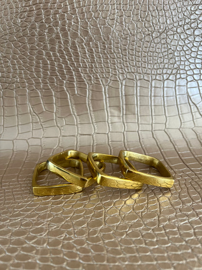 Day Five Deal-Luxe Croco Placemats & Brass Napkin Rings