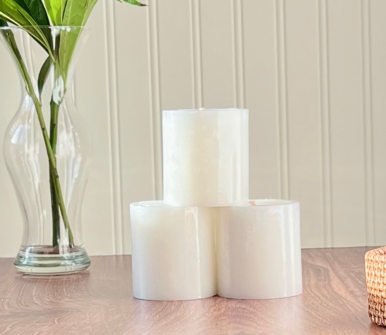 Unscented White Pillar Candles