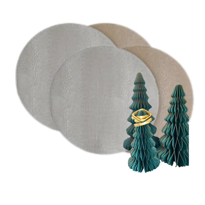 Day Five Deal-Luxe Croco Placemats & Brass Napkin Rings